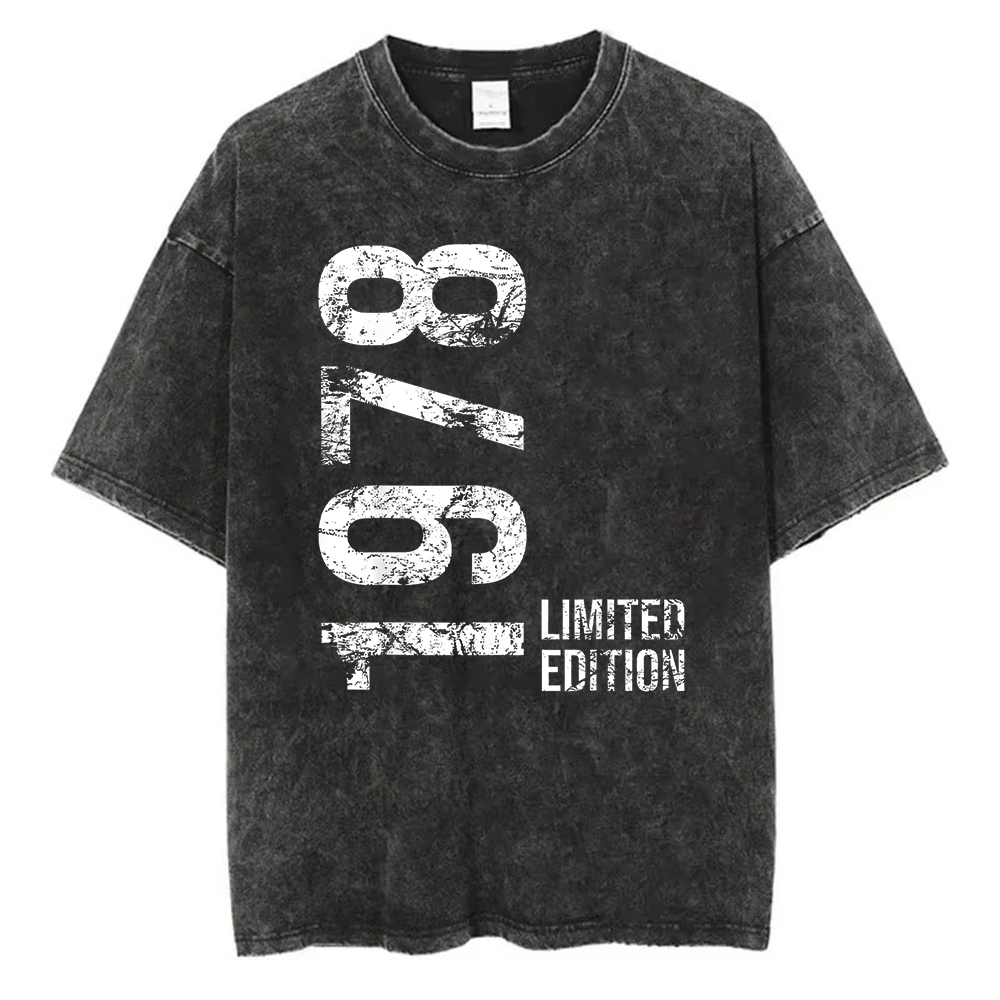 Acid Wash Vintage Graphic T Shirt - 1978 Limited Edition T-Shirt Washed Cotton