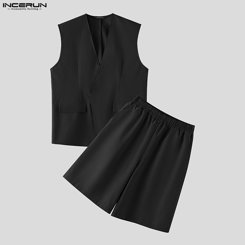 Jackets - INCERUN Men Sets Solid Color V