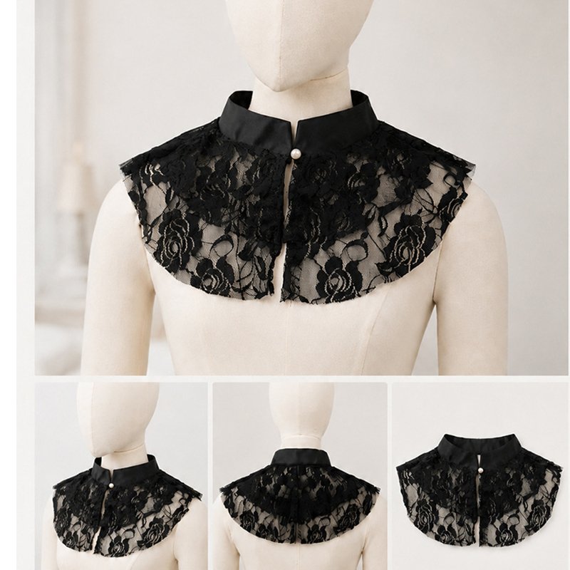 Shirts - Elegant Lace Floral False Collar shawl