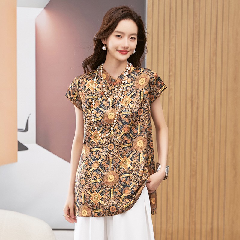 Women's Blouse Short Sleeve Ro - Shirts ulasan dan harga
