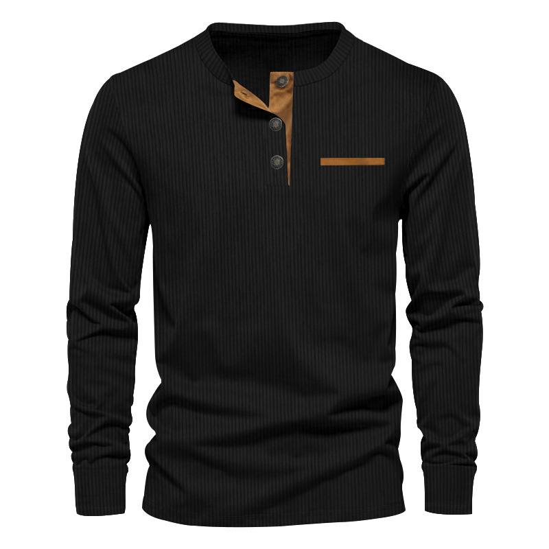 New Men's Long Sleeve T-shirt  - Corduroy Button Up Shirt Men ulasan dan harga