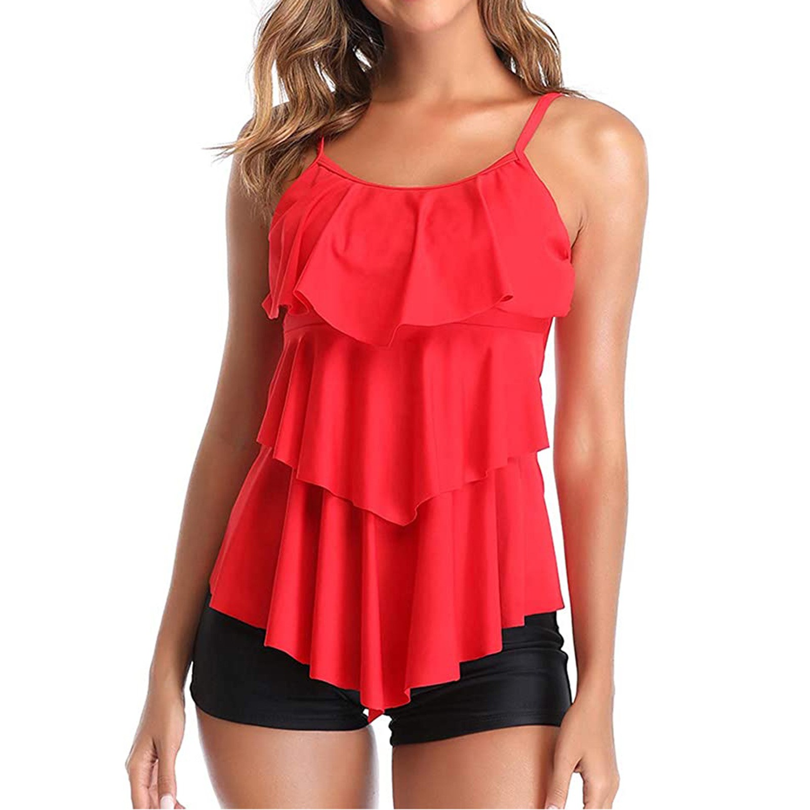 Woman Bikini Floral Print Tank - Shorts ulasan dan harga