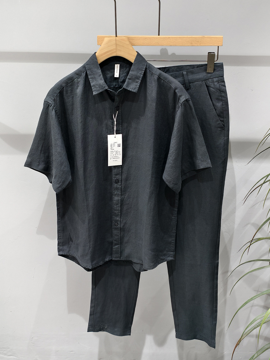 Pure Linen Short Sleeve Casual - Mens Linen Shirt Long Sleeve ulasan dan harga