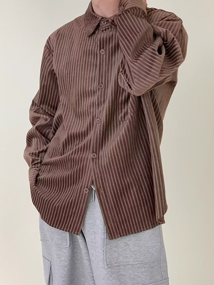 Stylish Mens Long Sleeve Cordu - Corduroy Button Up Shirt Men ulasan dan harga