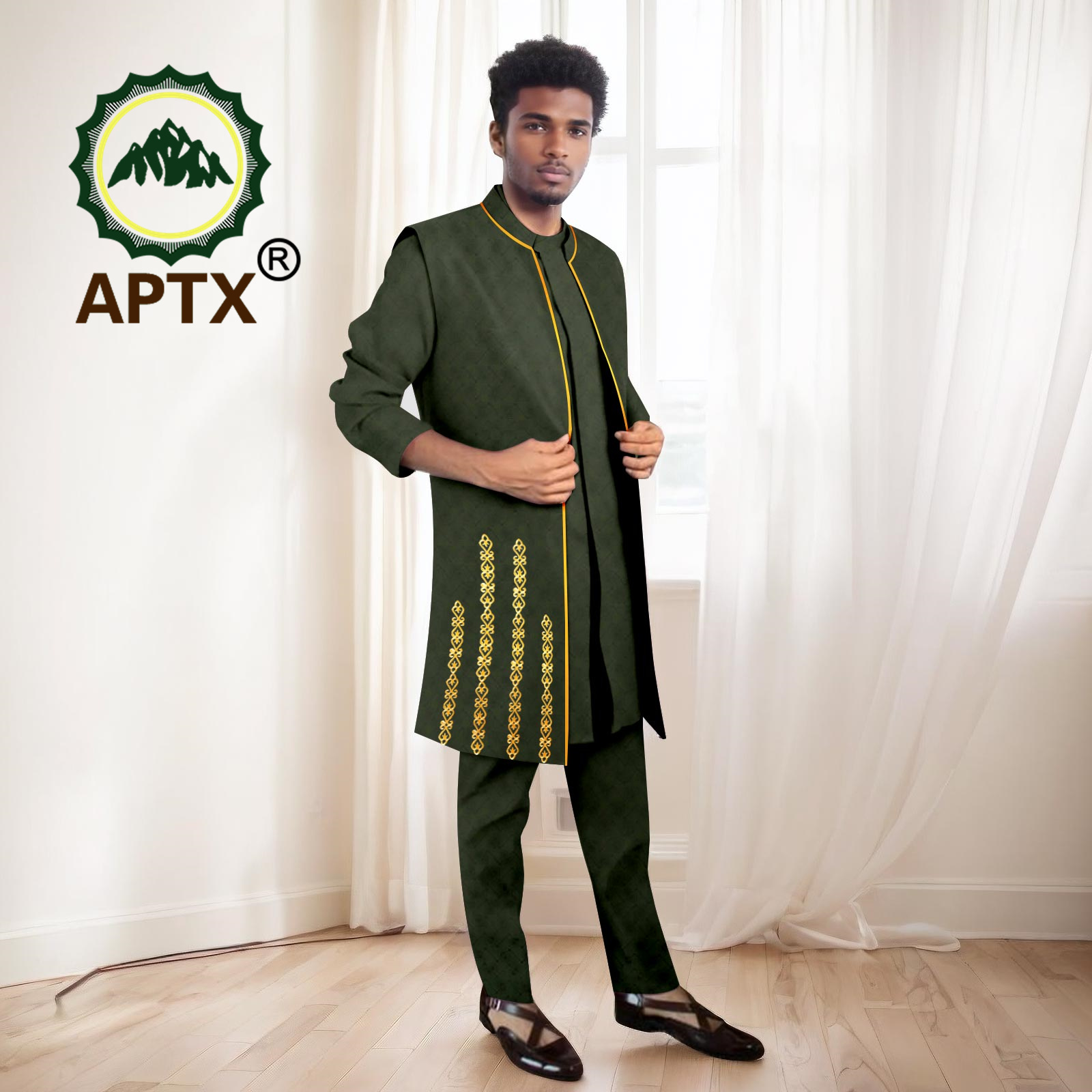 African Men Suits High Quality - Mandarin Collar Formal Shirt Slim Fit ulasan dan harga