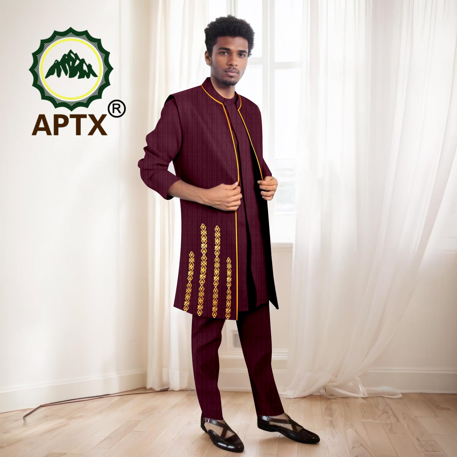 African Men Suits High Quality - Mandarin Collar Formal Shirt Slim Fit ulasan dan harga