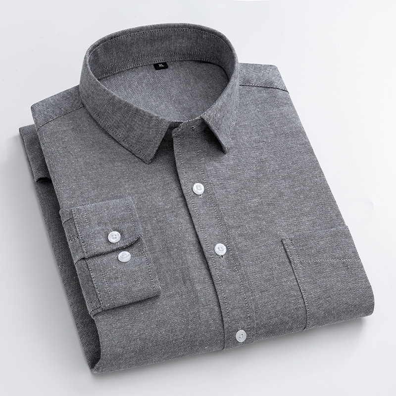 Navy Blue Oxford Shirt Men's L - Oxford Cotton Casual Shirt Business ulasan dan harga