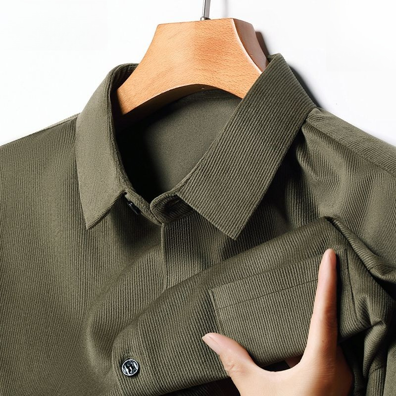 Corduroy Men's Long Sleeve Shi - Corduroy Button Up Shirt Men ulasan dan harga