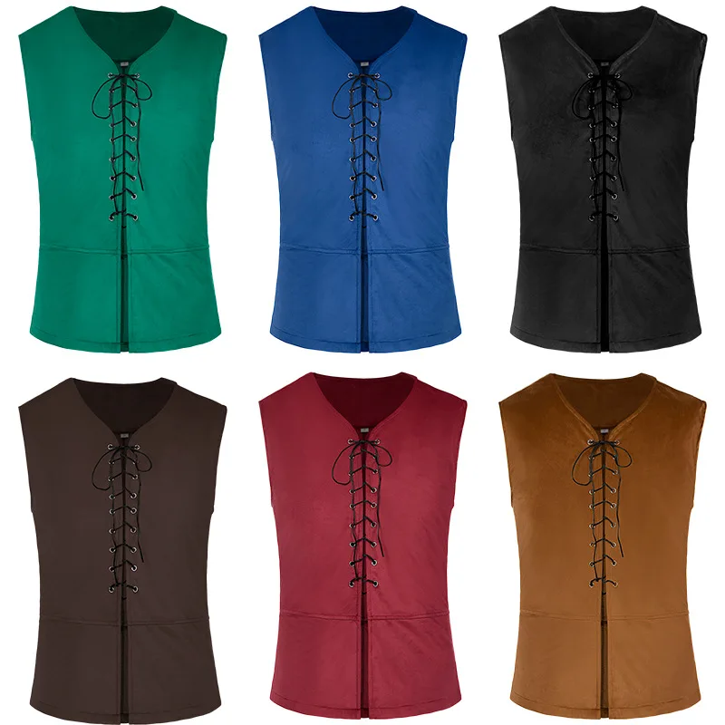 Medieval Shirts Gothic Steampu - Medieval Gothic Lace Up Pirate Shirt ulasan dan harga