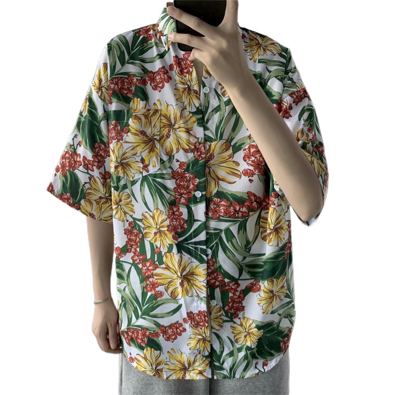 Casual Hawaiian Retro Floral P - Vintage Hawaiian Floral Shirt ulasan dan harga