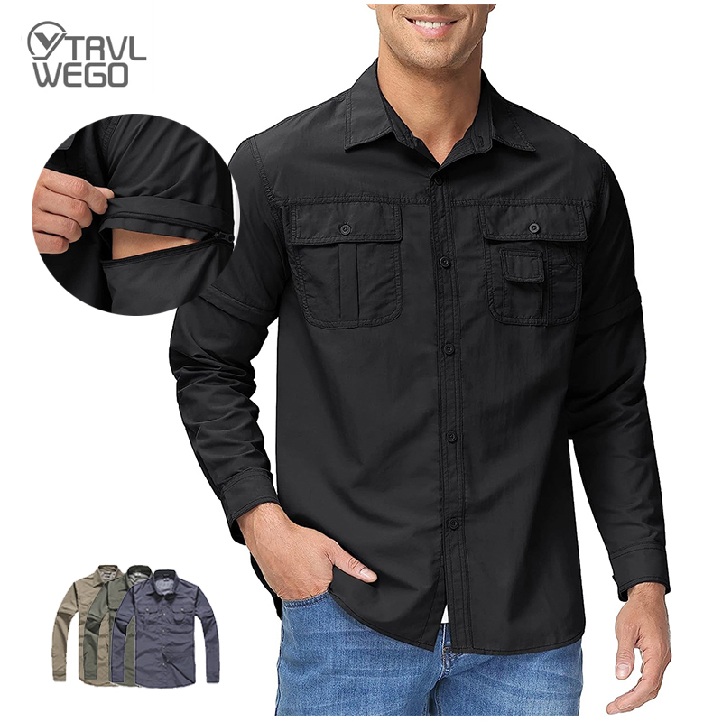 TRVLWEGO Men Shirt Hiking Camp - Tactical Military Shirt Cargo ulasan dan harga