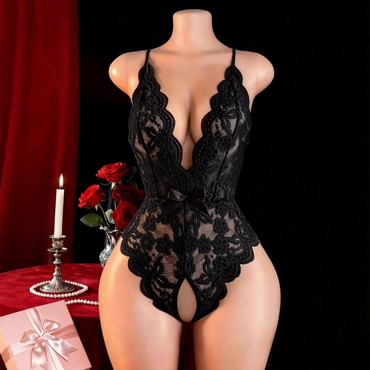 Hot Crotchless Sexy Lingerie F - Underwear ulasan dan harga