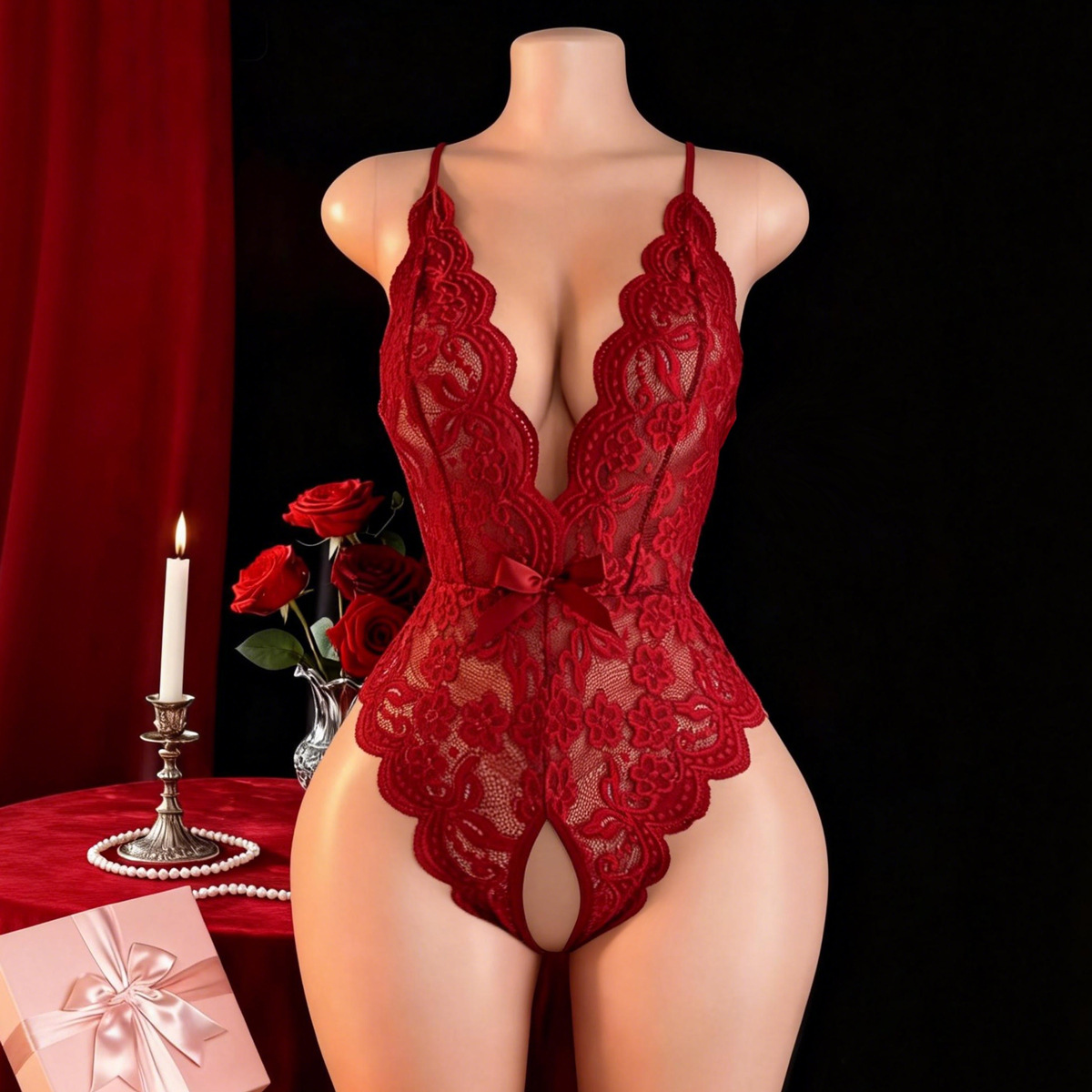Hot Crotchless Sexy Lingerie F - Underwear ulasan dan harga