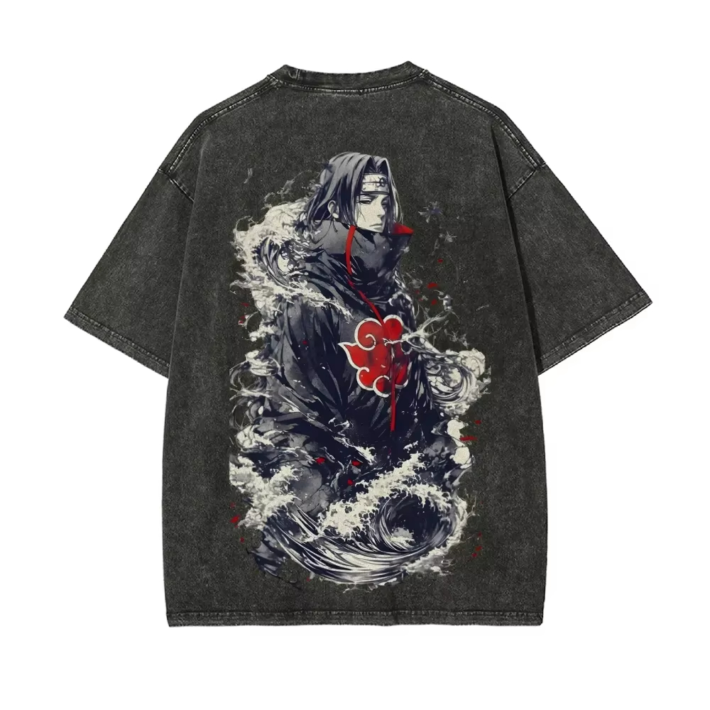 Naruto Itachi Uchiha T Shirt A - Acid Wash Vintage Graphic T Shirt ulasan dan harga