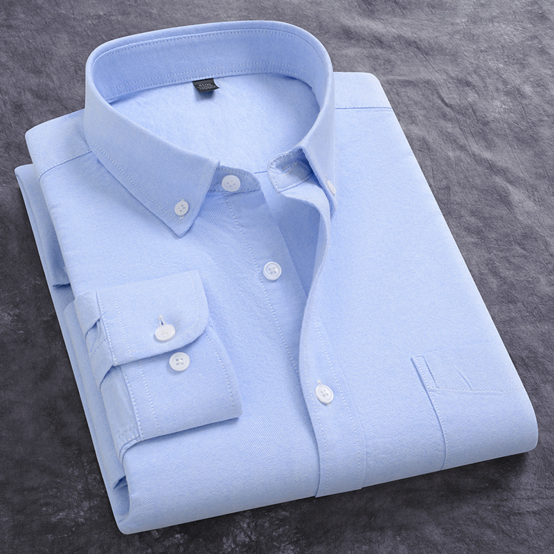Spring New Men Oxford Shirt Lo - Oxford Cotton Casual Shirt Business ulasan dan harga