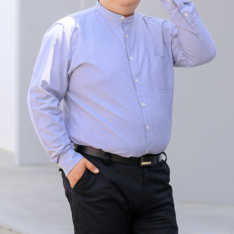 Autumn New Korean Shirt S-10XL - Mandarin Collar Formal Shirt Slim Fit ulasan dan harga