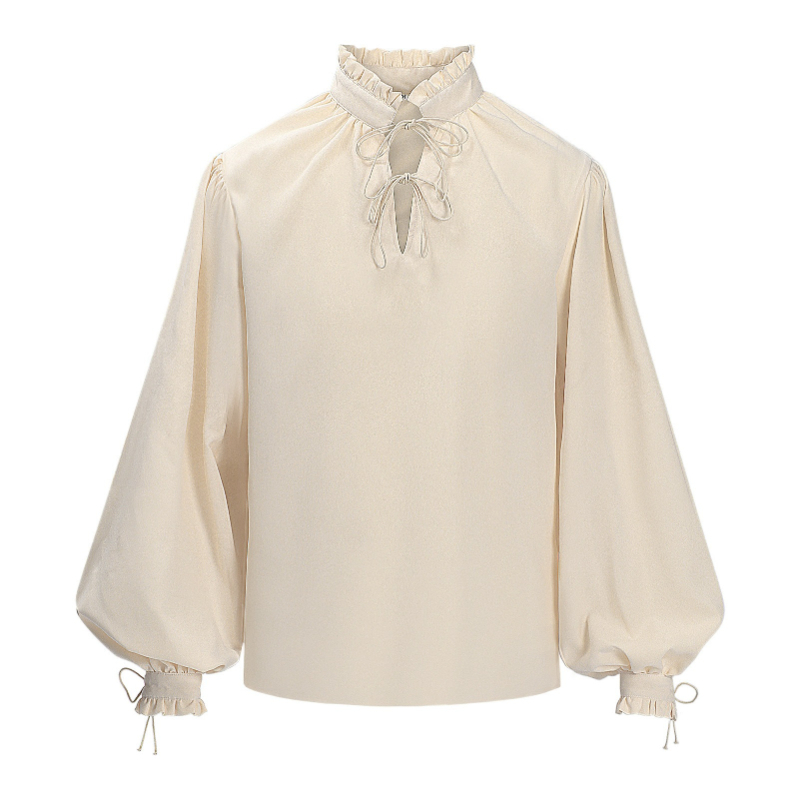 Renaissance Medieval Pirate Sh - Medieval Gothic Lace Up Pirate Shirt ulasan dan harga