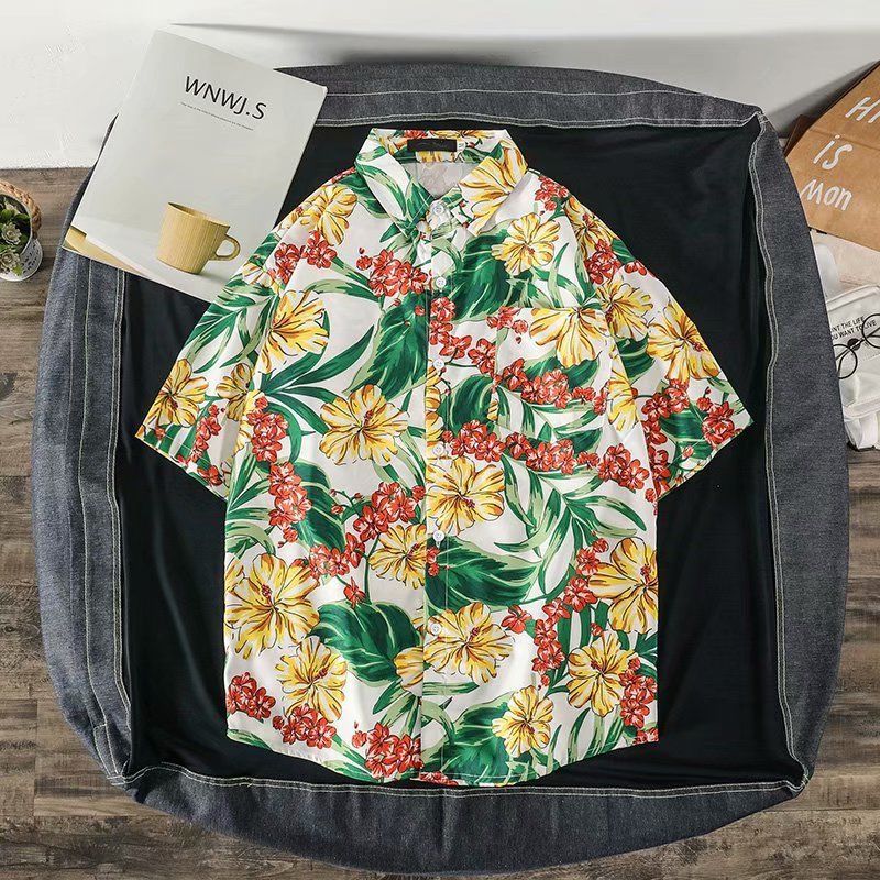 Vintage Floral Short Sleeve Me - Vintage Hawaiian Floral Shirt ulasan dan harga
