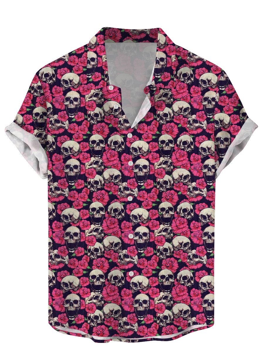 Vintage Skull Floral Men's Shi - Vintage Hawaiian Floral Shirt ulasan dan harga