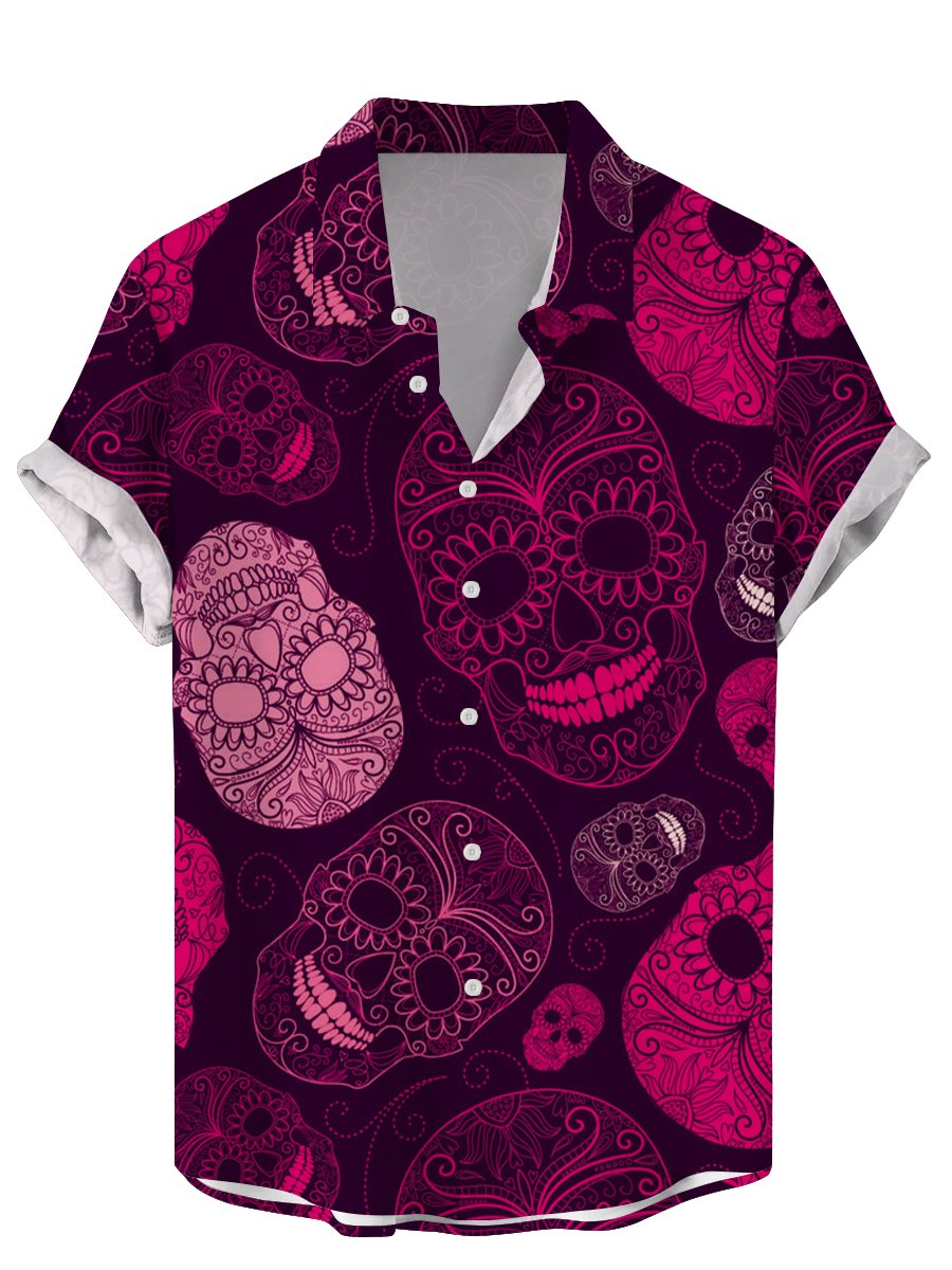 Vintage Skull Floral Men's Shi - Vintage Hawaiian Floral Shirt ulasan dan harga