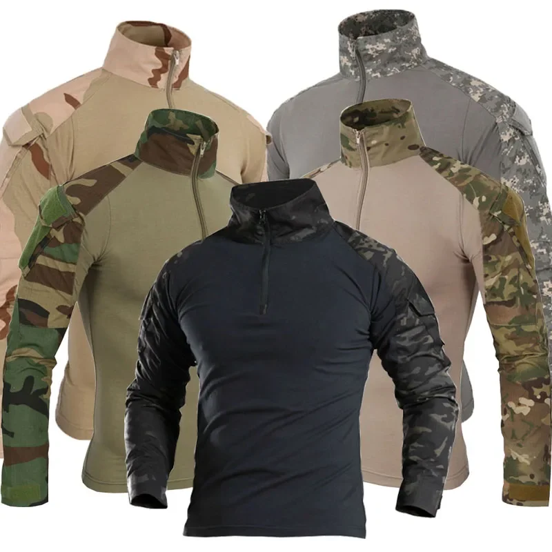 Combat Shirts Camo Cargo Sport - Tactical Military Shirt Cargo ulasan dan harga