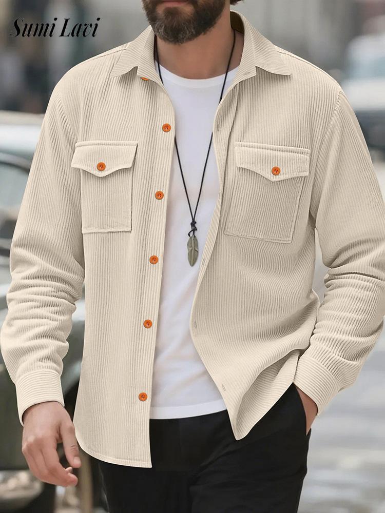 Casual Men's Corduroy Shirt Ja - Corduroy Button Up Shirt Men ulasan dan harga