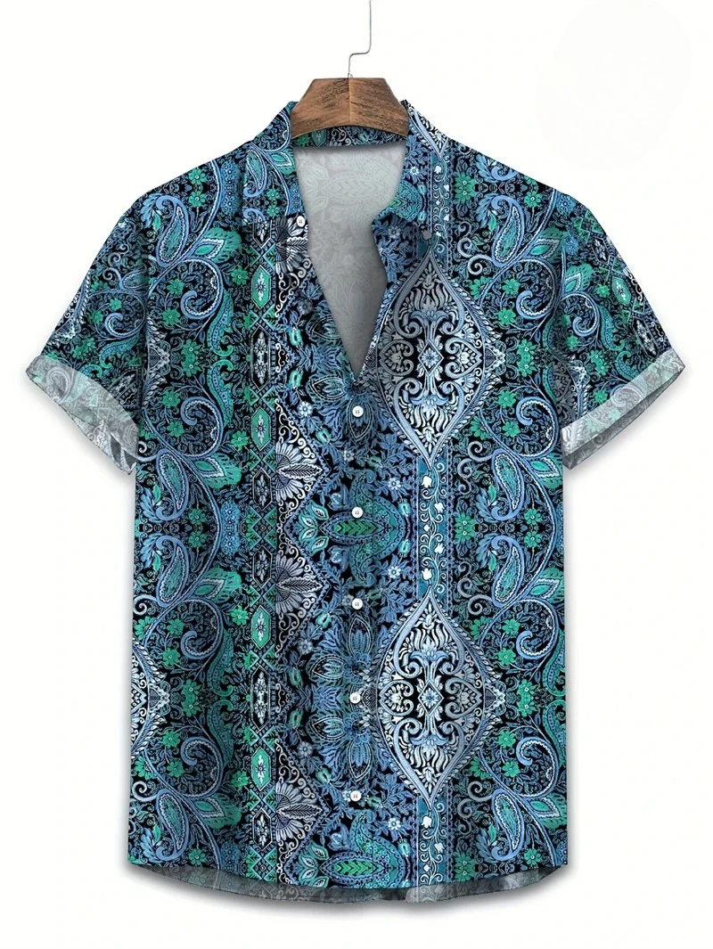 Purple Base Colorful Paisley H - Vintage Hawaiian Floral Shirt ulasan dan harga