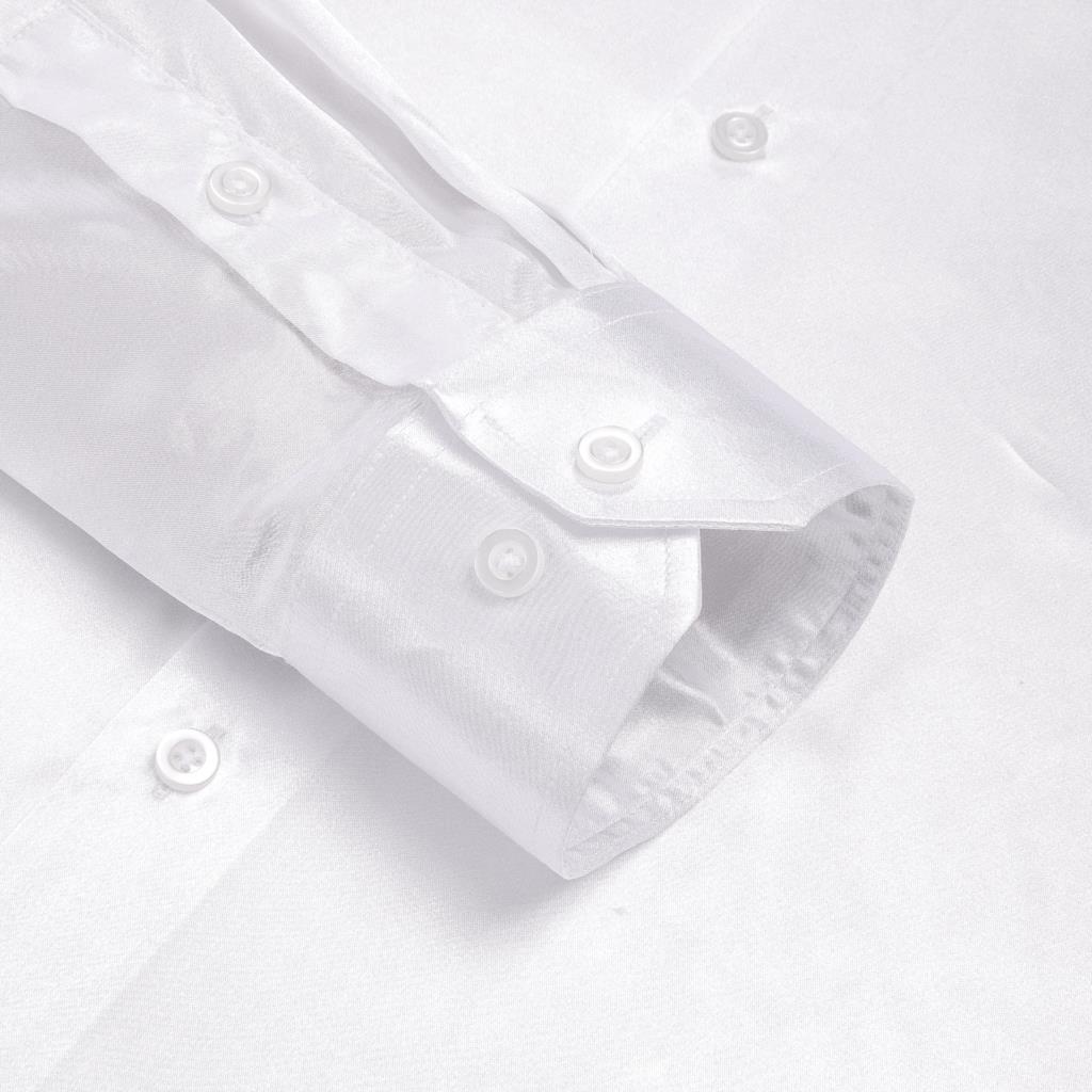 Hi-Tie White Silk Satin Mens S - Mens Satin Silk Dress Shirt ulasan dan harga
