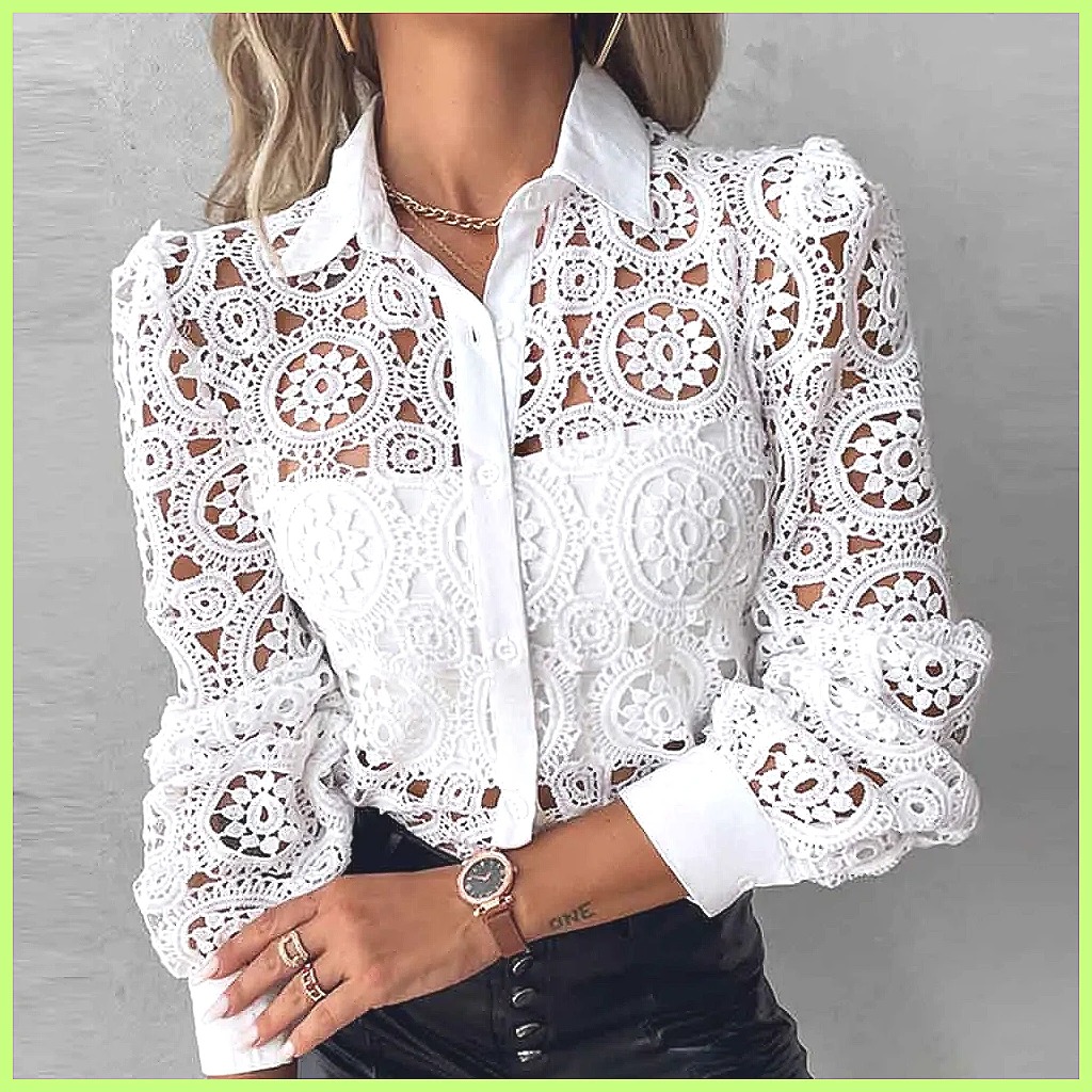 2025 Women's White Lace Shirt, - Shirts ulasan dan harga