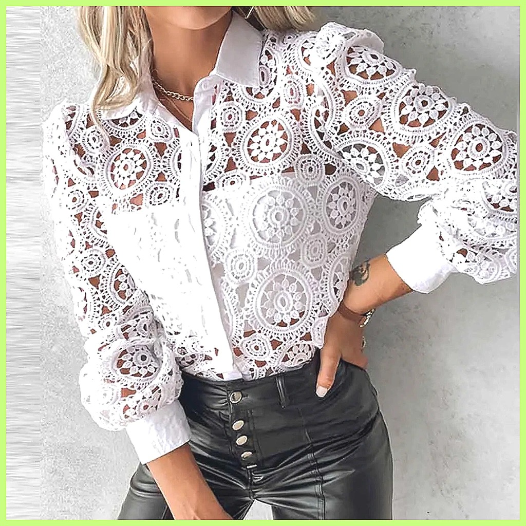 2025 Women's White Lace Shirt, - Shirts ulasan dan harga