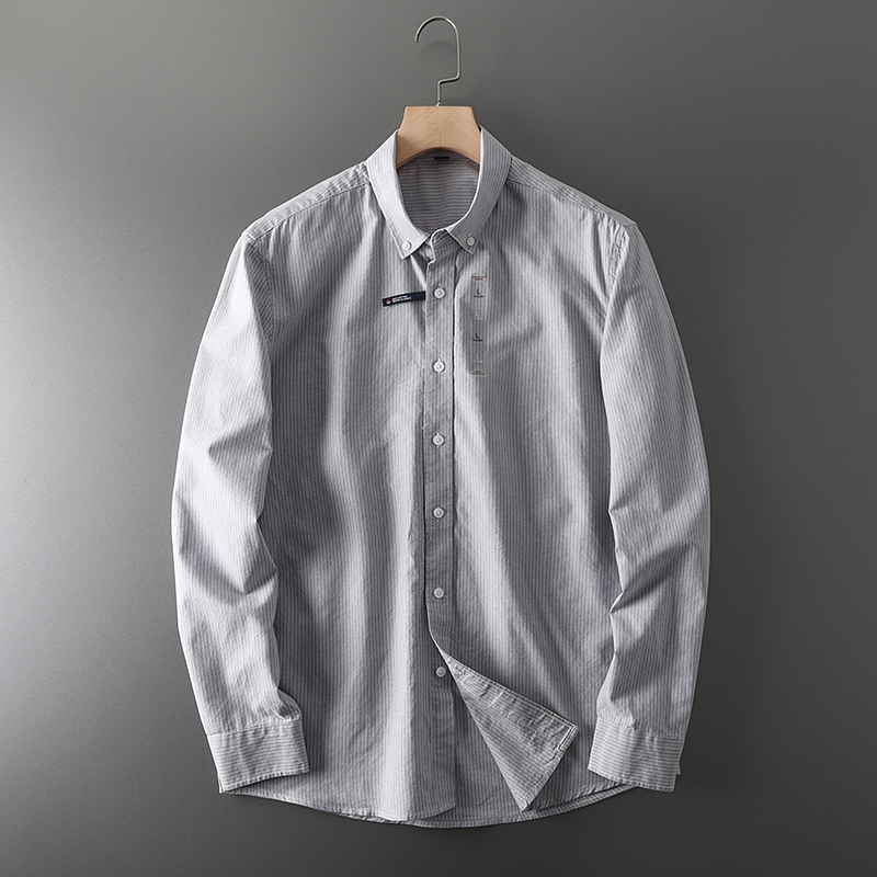 Men's Fashion Business Wedding - Oxford Cotton Casual Shirt Business ulasan dan harga