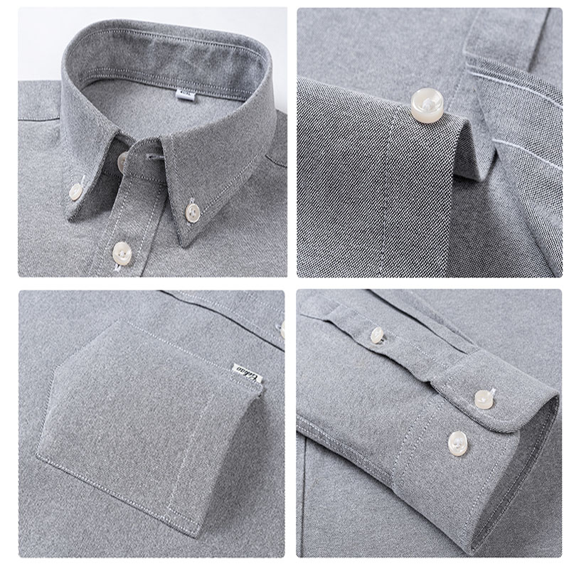 Men's Pure Cotton Oxford Solid - Oxford Cotton Casual Shirt Business ulasan dan harga