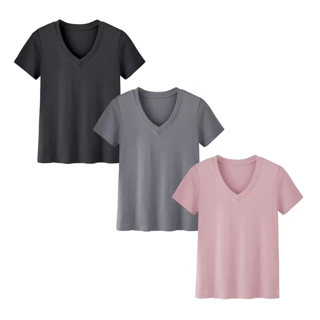 Women's Casual High Neck Short - T-Shirts ulasan dan harga