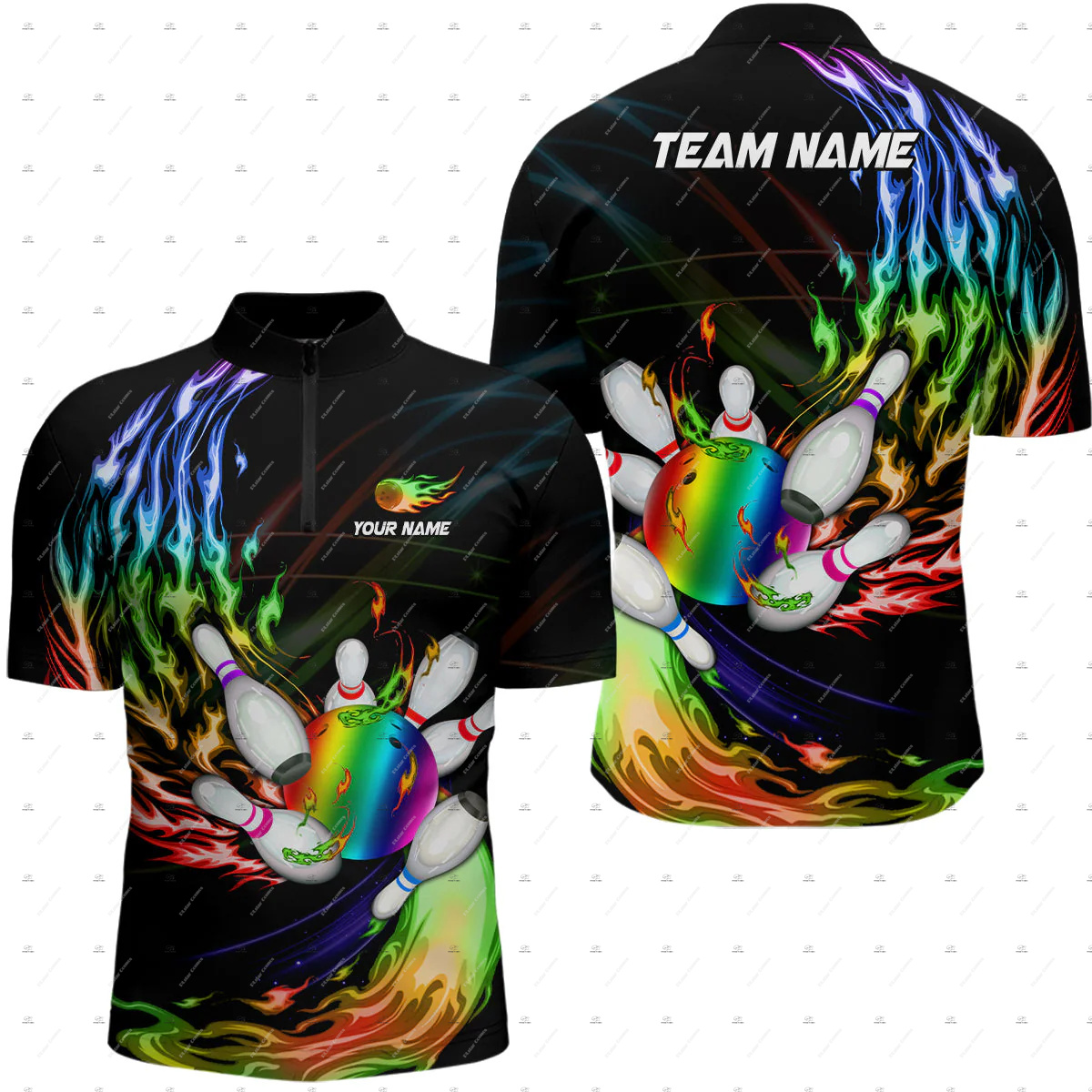 Custom Name Bowling Skull Colo - Short Sleeve Bowling Shirt Retro ulasan dan harga