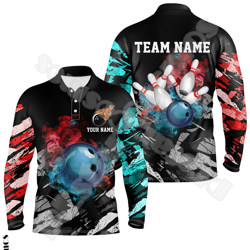 Custom Name Strike Bowling Pla - Short Sleeve Bowling Shirt Retro ulasan dan harga