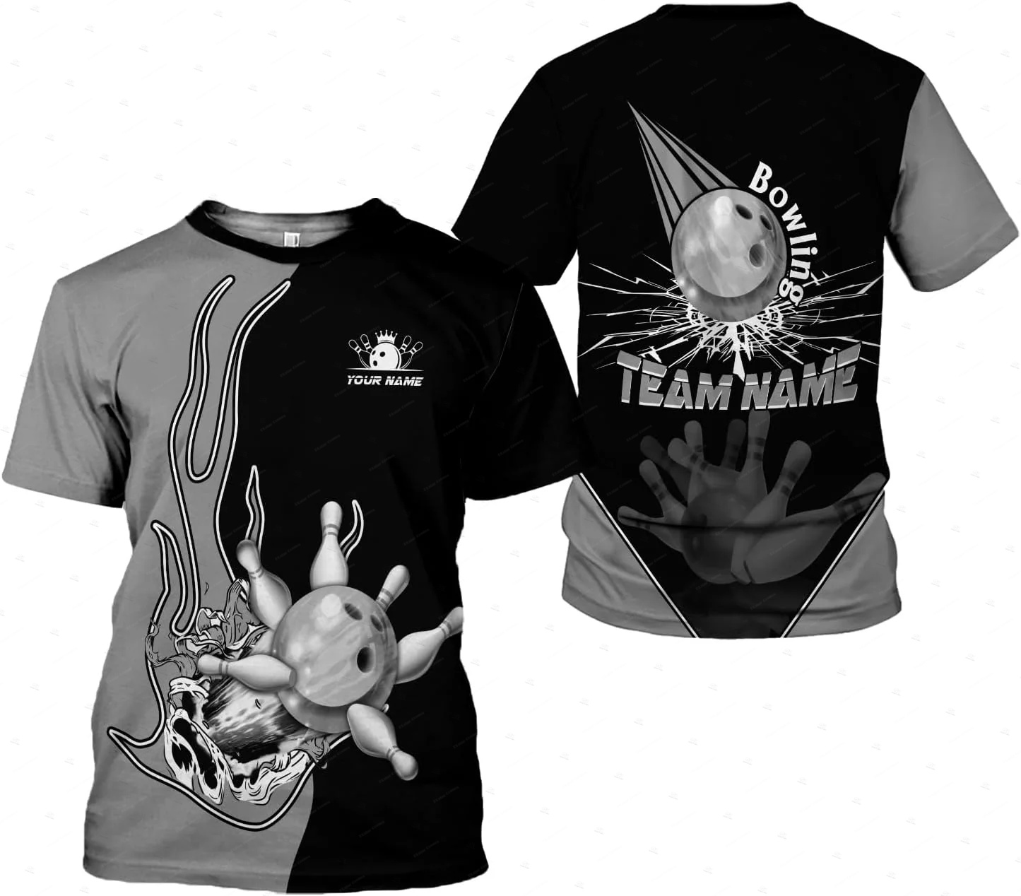 Custom Name Gradient Bowling F - Short Sleeve Bowling Shirt Retro ulasan dan harga