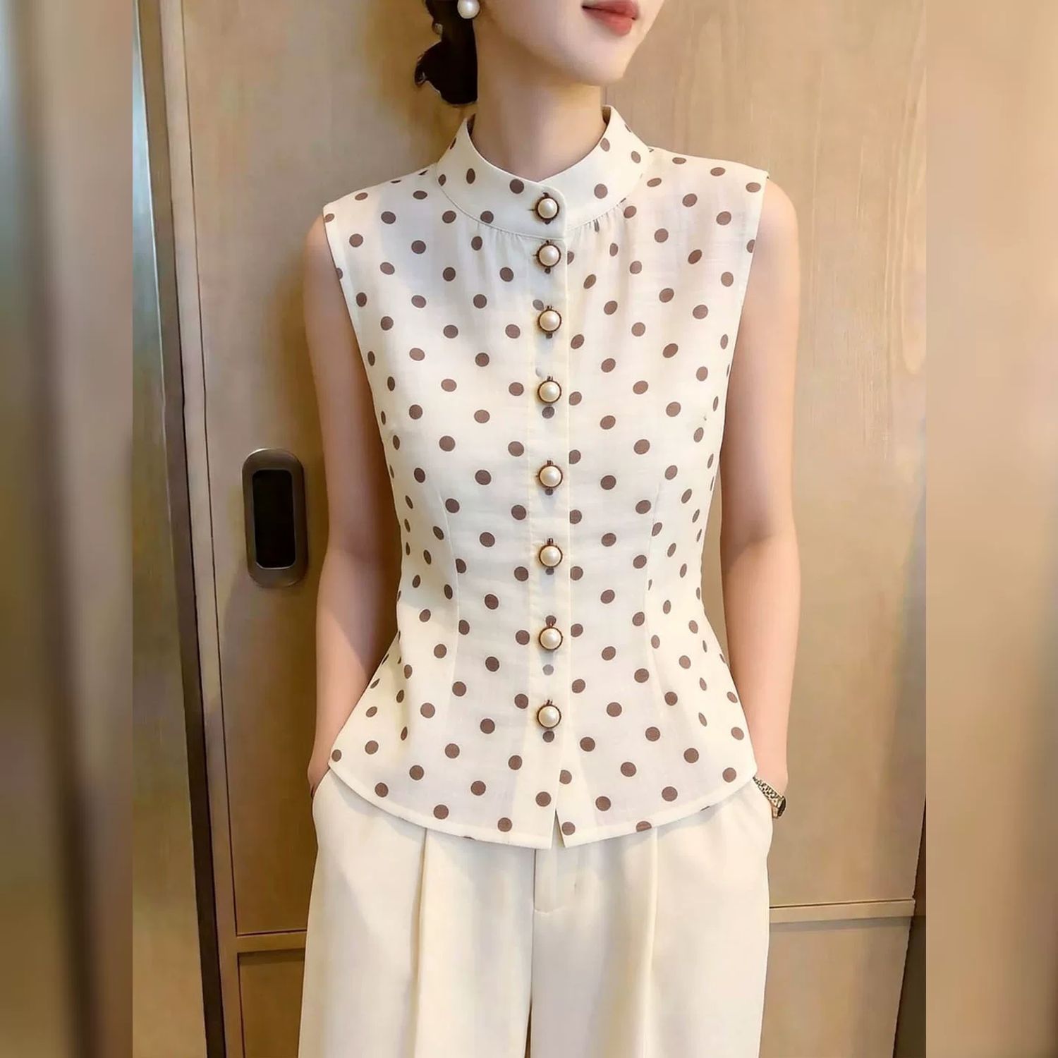 Mandarin Collar Sleeveless Pol - Mandarin Collar Formal Shirt Slim Fit ulasan dan harga