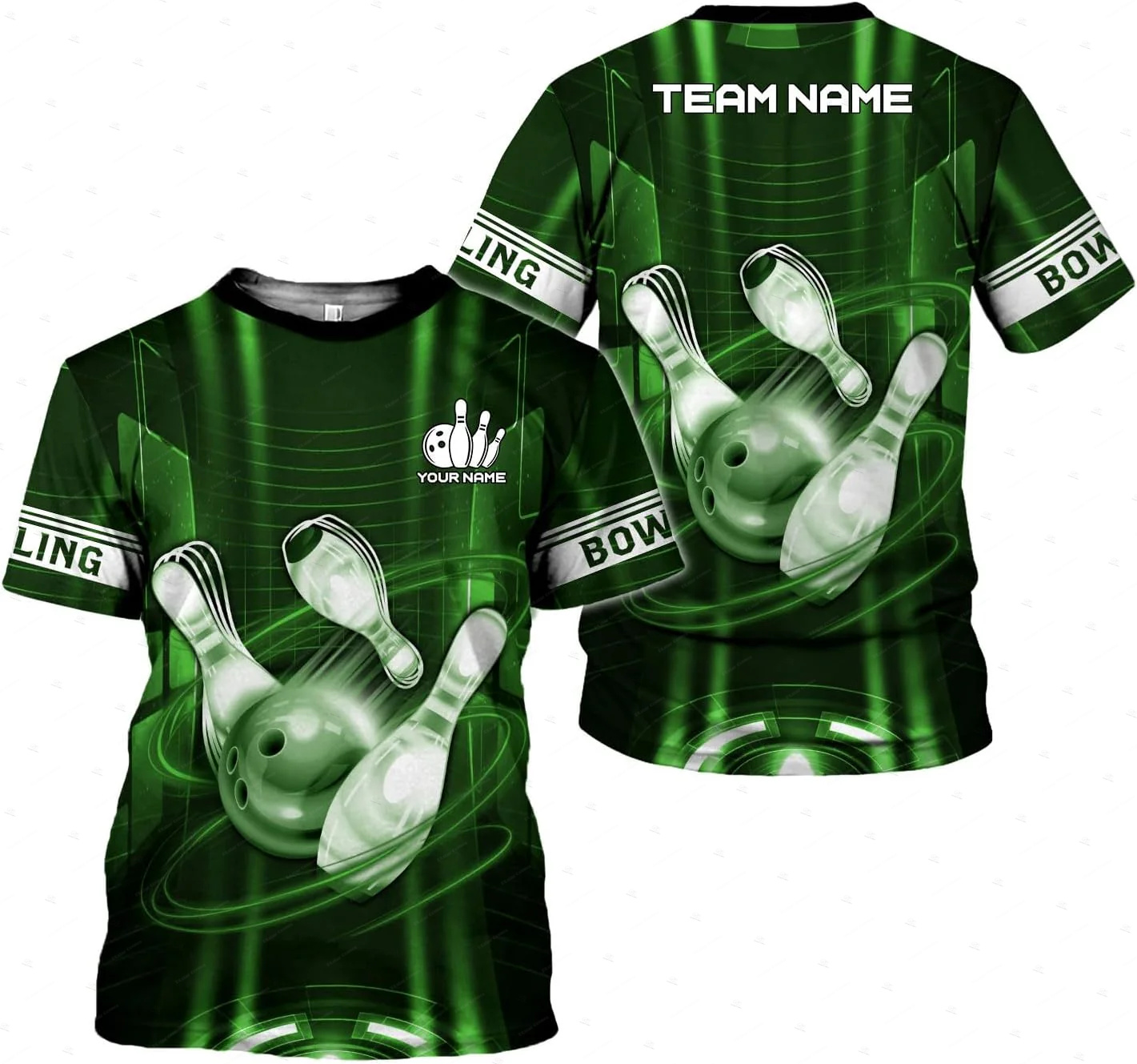Custom Name Gradient Bowling F - Short Sleeve Bowling Shirt Retro ulasan dan harga