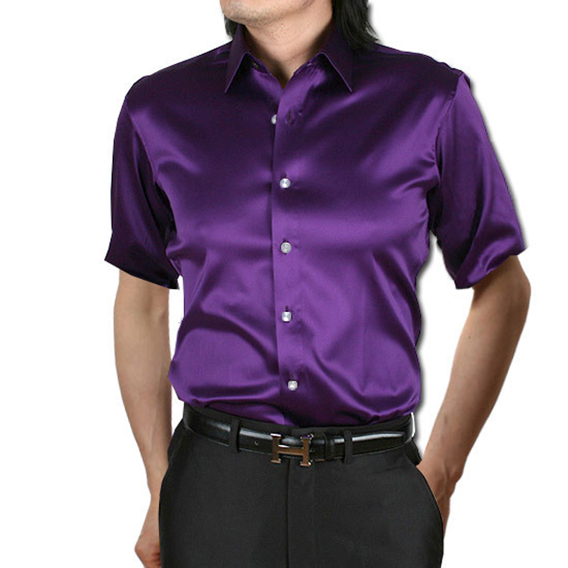 Silk Satin Mens Dress Shirt Sh - Mens Satin Silk Dress Shirt ulasan dan harga