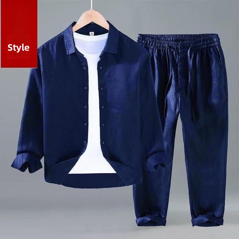Loose Linen Men's Casual Short - Mens Linen Shirt Long Sleeve ulasan dan harga